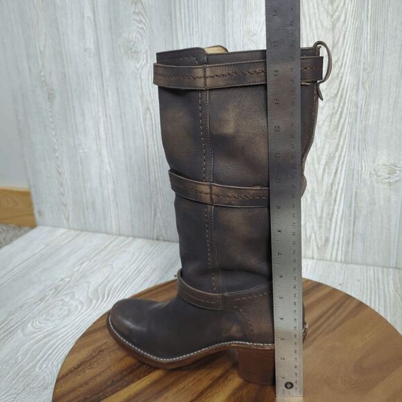 Frye Women’s 9B Western Genuine Leather 3 Strap Heeled Boots Made in Mexico - Picture 14 of 16